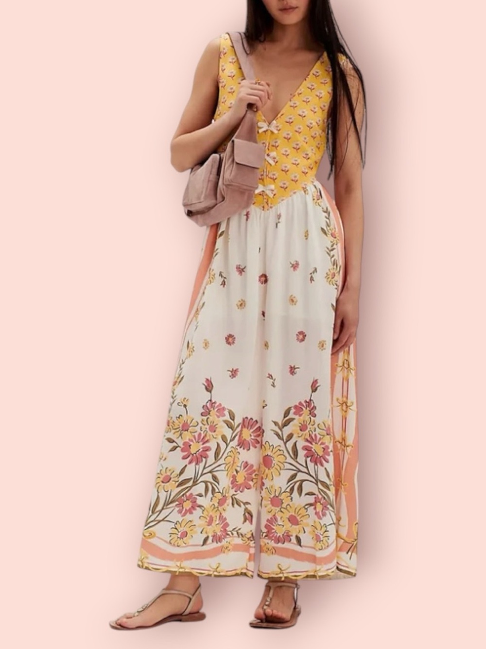 FREE PEOPLE Bali Honeydew Wide Leg Jumpsuit
